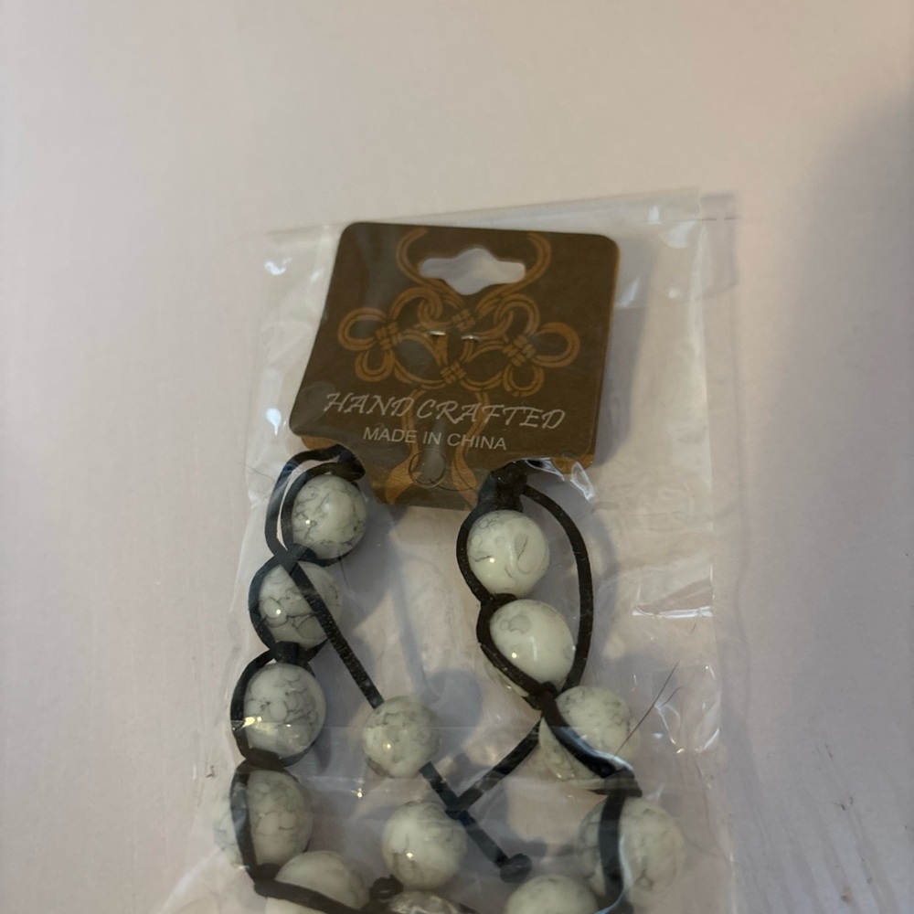 Handcrafted White Beaded bracelet
